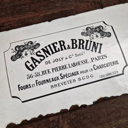 Plaque émaillée publicitaire « Gasnier & Bruni » - fin XIXe