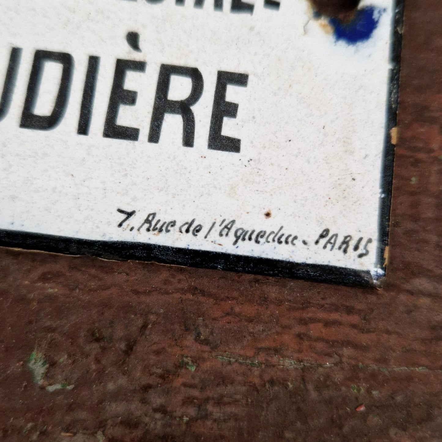 Plaque émaillée « Réservoir eau froide »