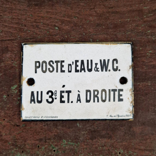 "Water Point & W.C" enamelled sign