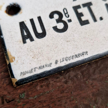 Plaque émaillée « Poste d'eau & W.C »