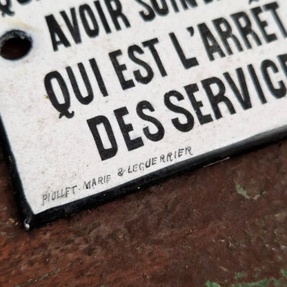 Plaque émaillée « N°5 - Quand la villa est inhabitée... »