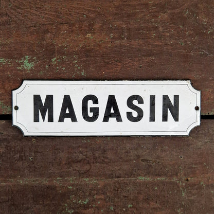 Plaque émaillée ancienne « MAGASIN »