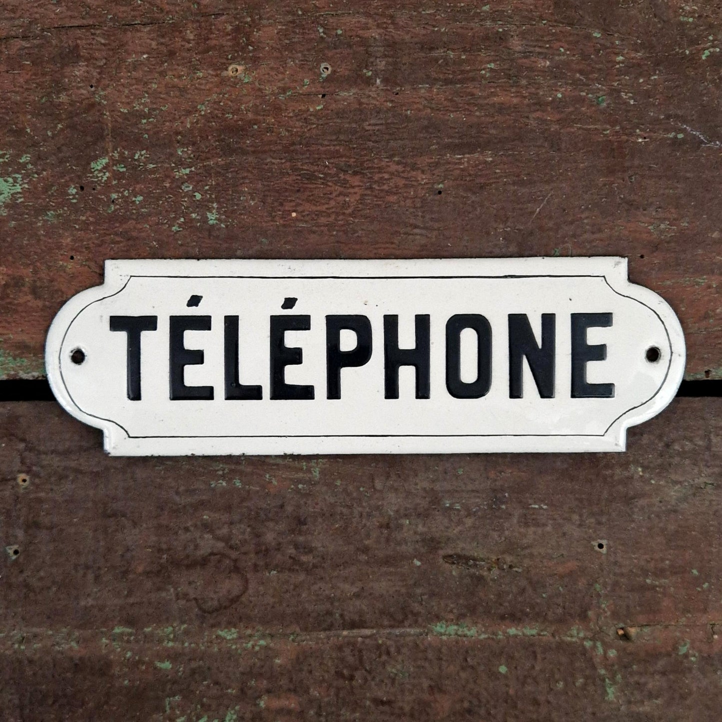 Plaque émaillée ancienne « Téléphone »