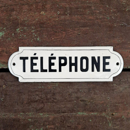 Plaque émaillée ancienne « Téléphone »