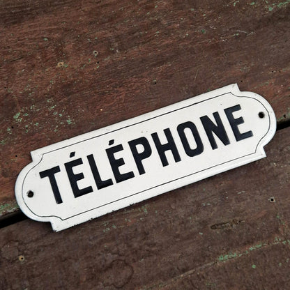 Plaque émaillée ancienne « Téléphone »