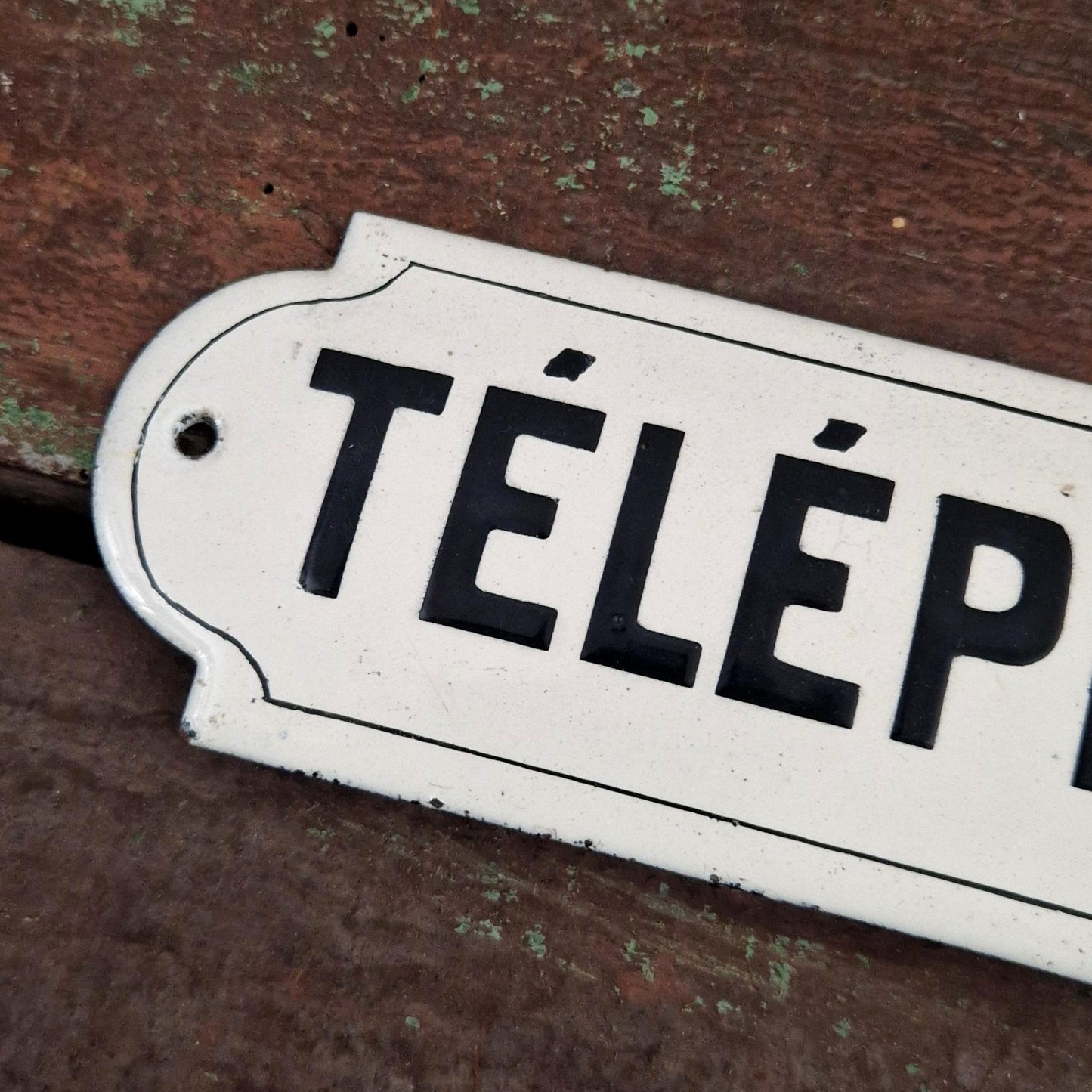 Plaque émaillée ancienne « Téléphone »