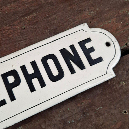 Plaque émaillée ancienne « Téléphone »