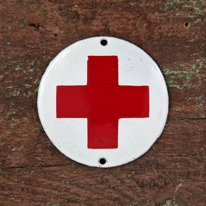 Plaque émaillée ancienne « Croix Rouge »