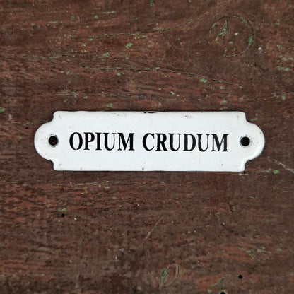 Plaque émaillée de pharmacie « OPIUM Crudum »