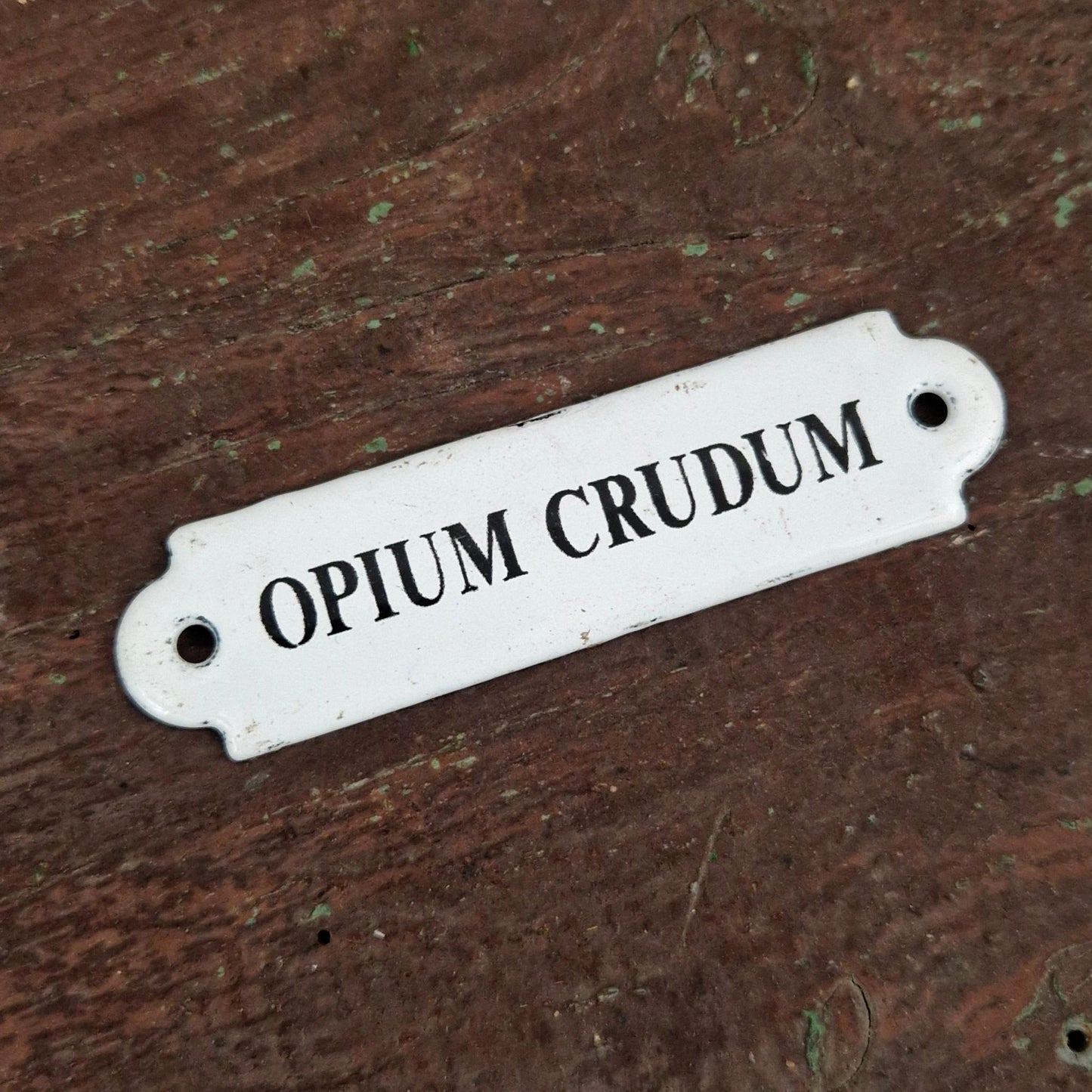 Plaque émaillée de pharmacie « OPIUM Crudum »