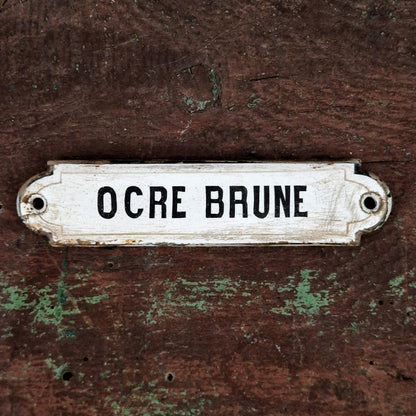 Plaque émaillée pigment « Ocre Brune » - vers 1900