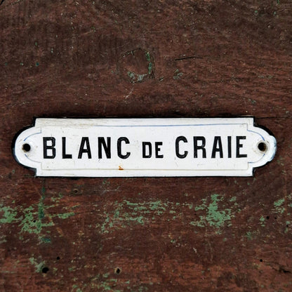 Pigment « Blanc de Craie » - Ancienne plaque émaillée