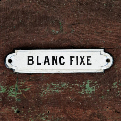 Enamelled sign, "Blanc Fixe" pigment, circa 1900