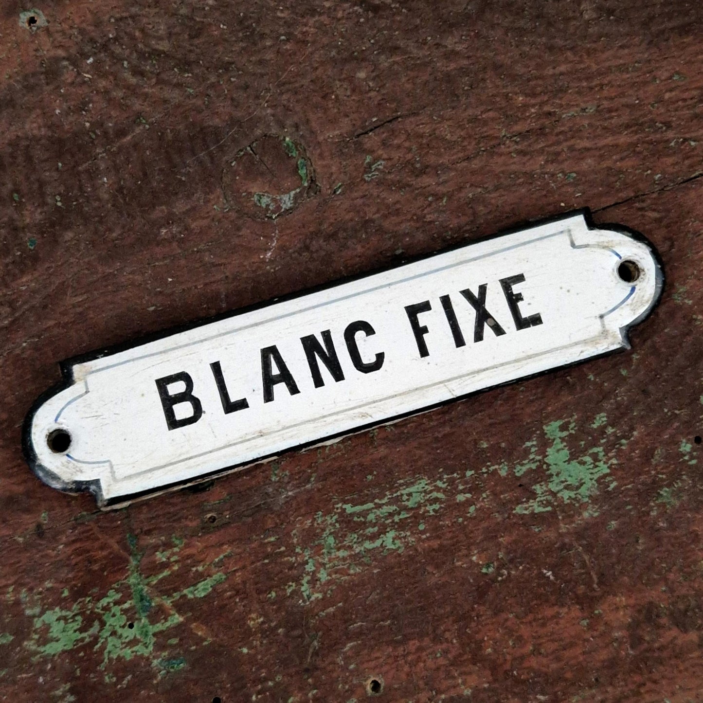 Enamelled sign, "Blanc Fixe" pigment, circa 1900