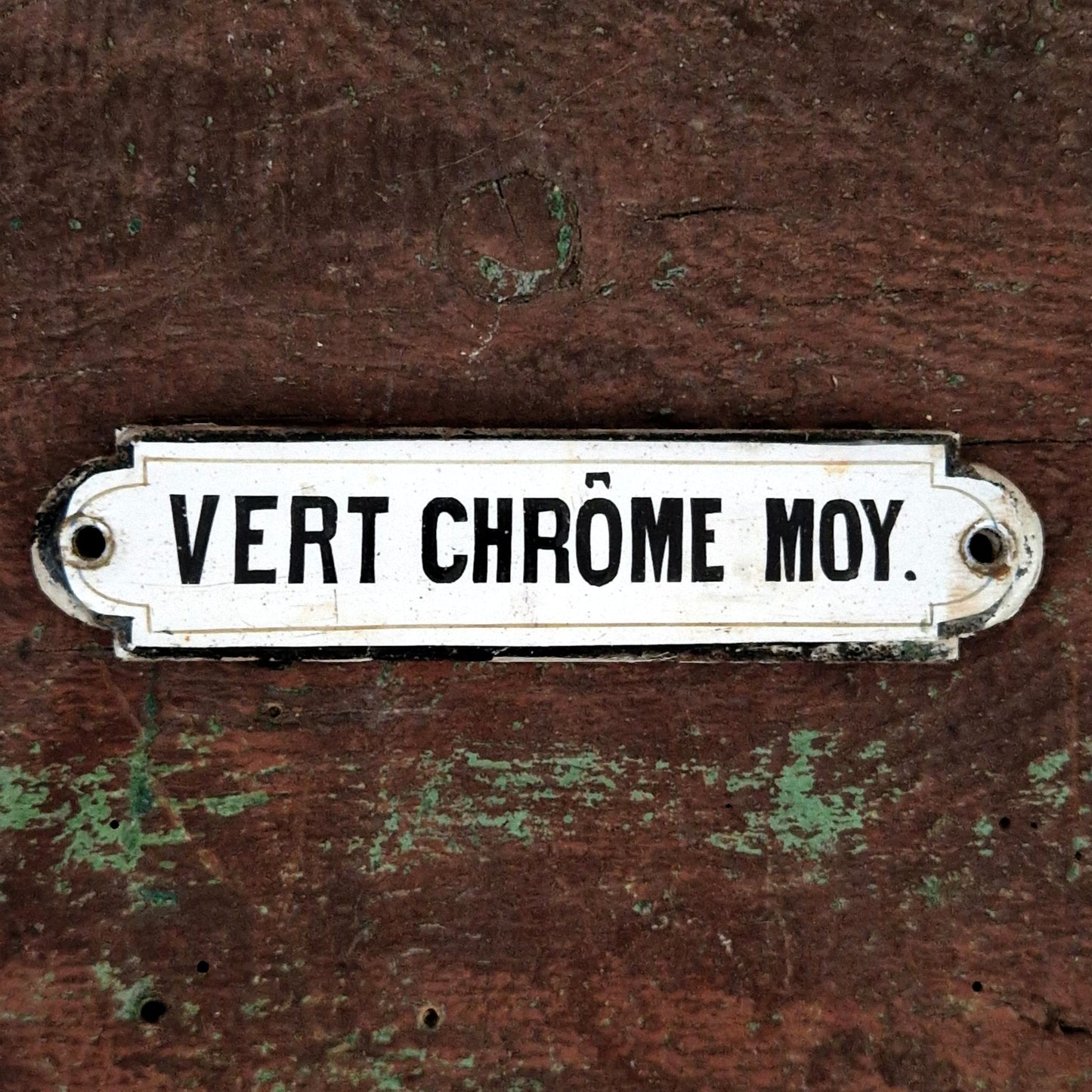 Pigment « Vert Chrome Moy. » - Plaque émaillée, vers 1900
