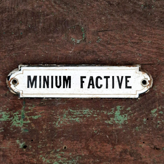 Plaque émaillée « Minium Factive » - France, vers 1900