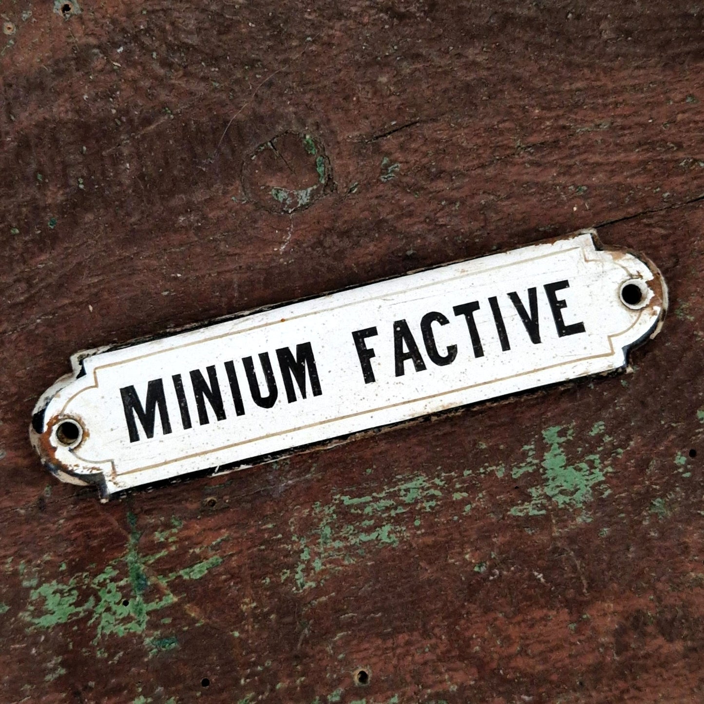 Plaque émaillée « Minium Factive » - France, vers 1900