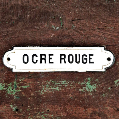 Plaque émaillée ancienne pigment « Ocre Rouge »