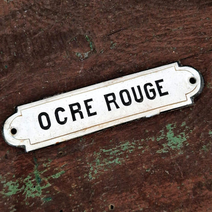 Plaque émaillée ancienne pigment « Ocre Rouge »