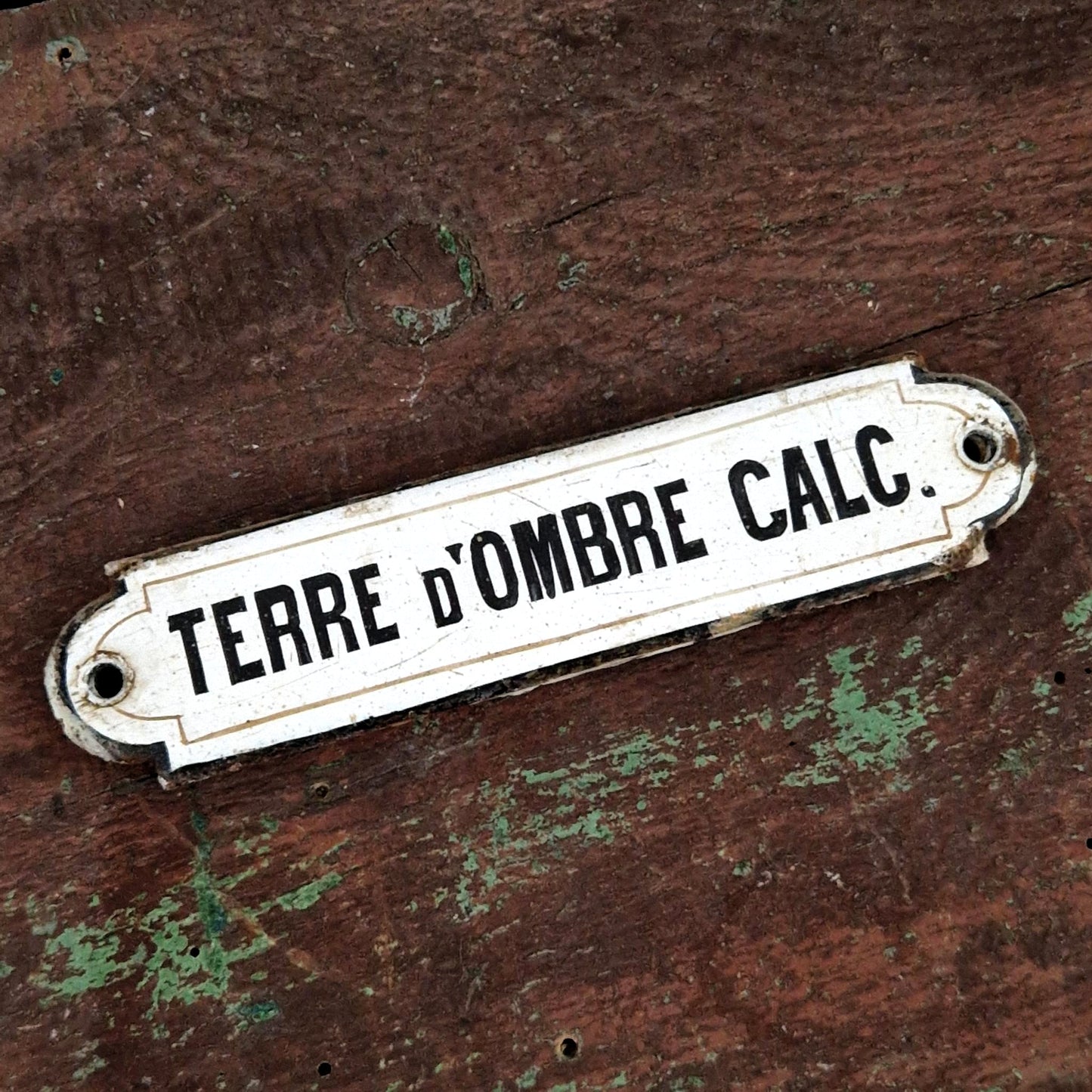 Plaque émaillée pigment « Terre d’Ombre Calc. »