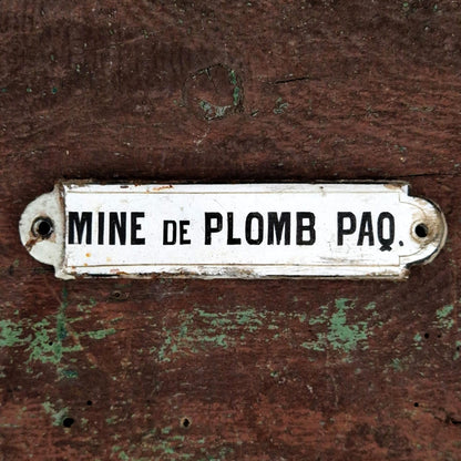 Ancienne plaque émaillée « Mine de Plomb Paq. »