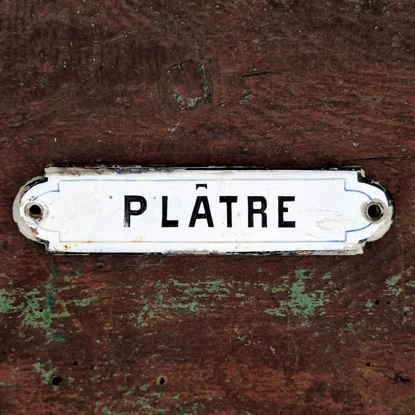 Ancienne plaque émaillée « Plâtre » - France, vers 1900