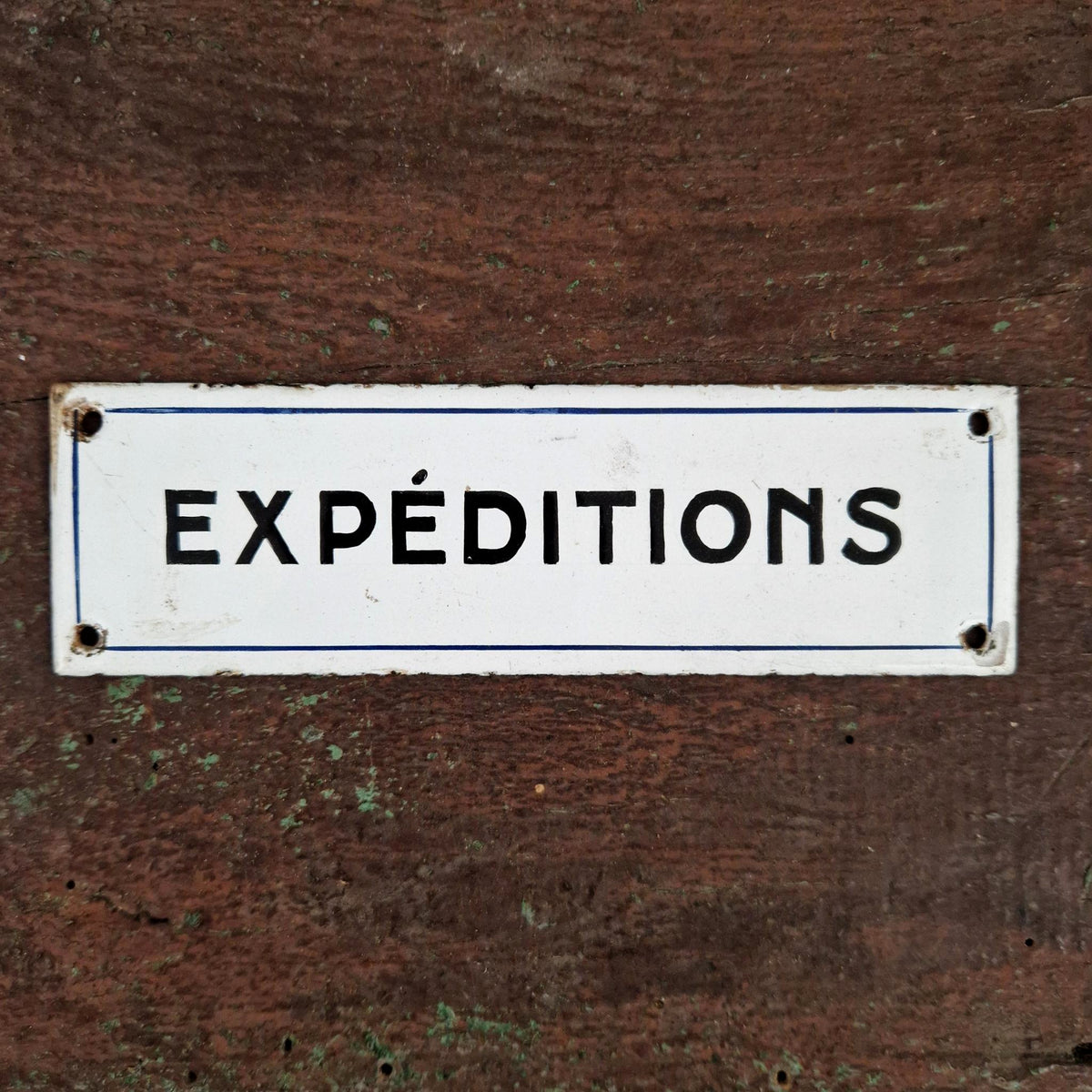 Ancienne plaque émaillée « Expéditions »