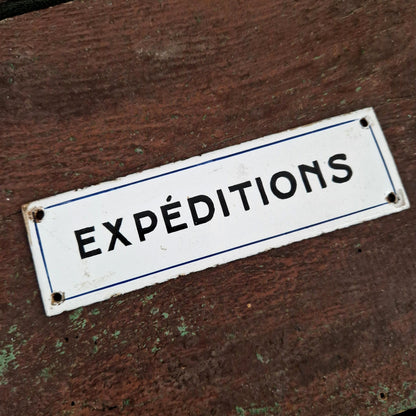 Ancienne plaque émaillée « Expéditions »