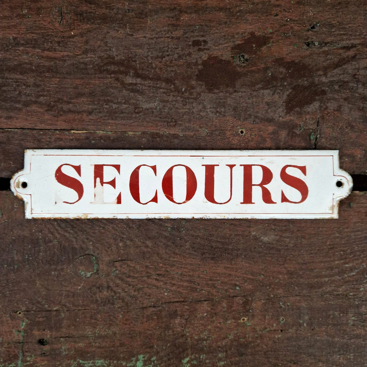 Ancienne Plaque émaillée « Secours »