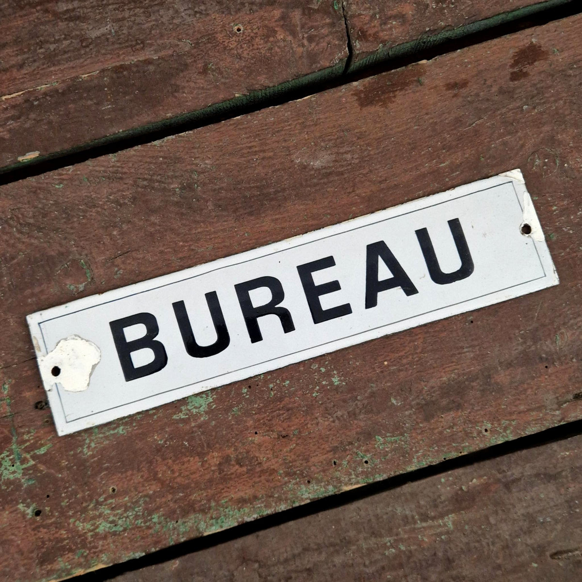 Ancienne Plaque émaillée « BUREAU »