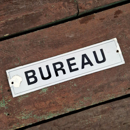 Ancienne Plaque émaillée « BUREAU »