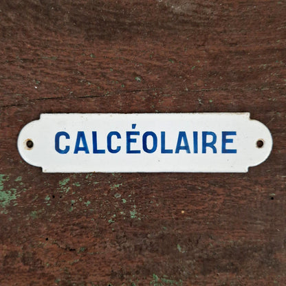 Plaque émaillée botanique « Calcéolaire »