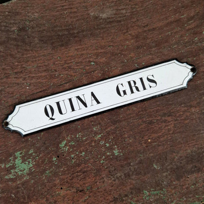 Plaque émaillée de pharmacie « Quina Gris »