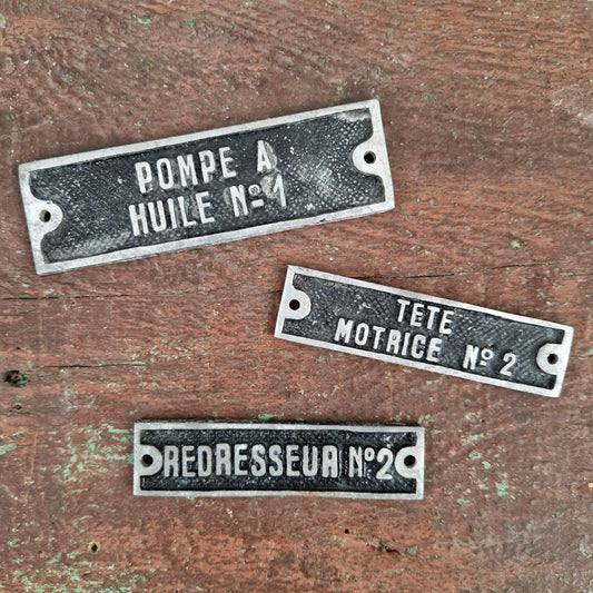 Vintage industrial signs - Set of 3