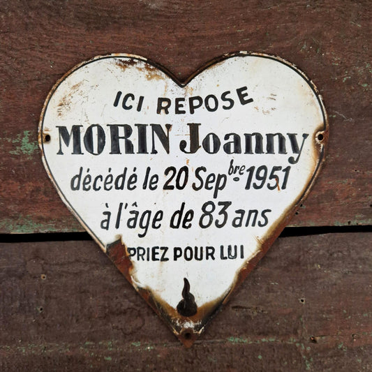 Antique enameled heart "Joanny" - approx. 20cm