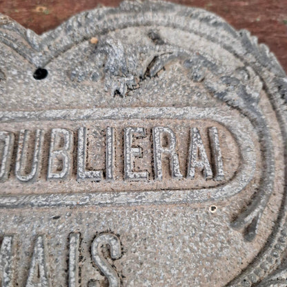 Ancienne plaque en cœur « Je ne t’oublierai jamais »