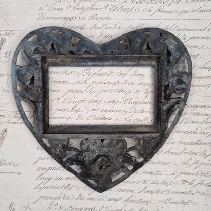 Ancien cadre de souvenir en cœur - Style Gothique, XIXe