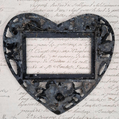 Cadre de souvenir en cœur - Style Gothique / Funéraire XIXe