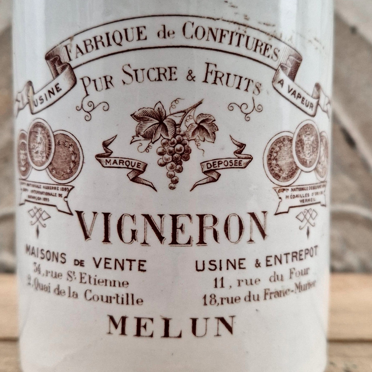 Old Vigneron Melun Pot "Jam Factory"