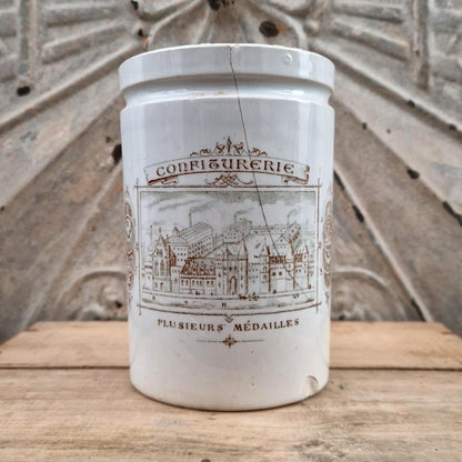 Antique "Confiturerie" jar - Lunéville earthenware