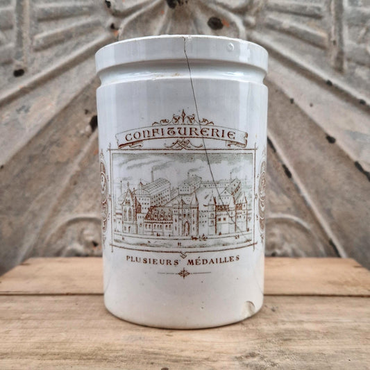 Antique "Confiturerie" jar - Lunéville earthenware