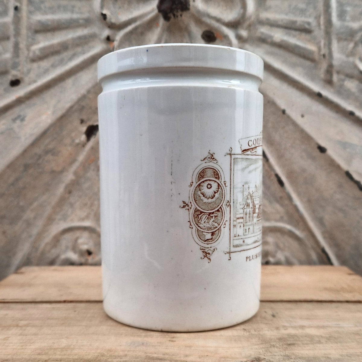 Antique "Confiturerie" jar - Lunéville earthenware