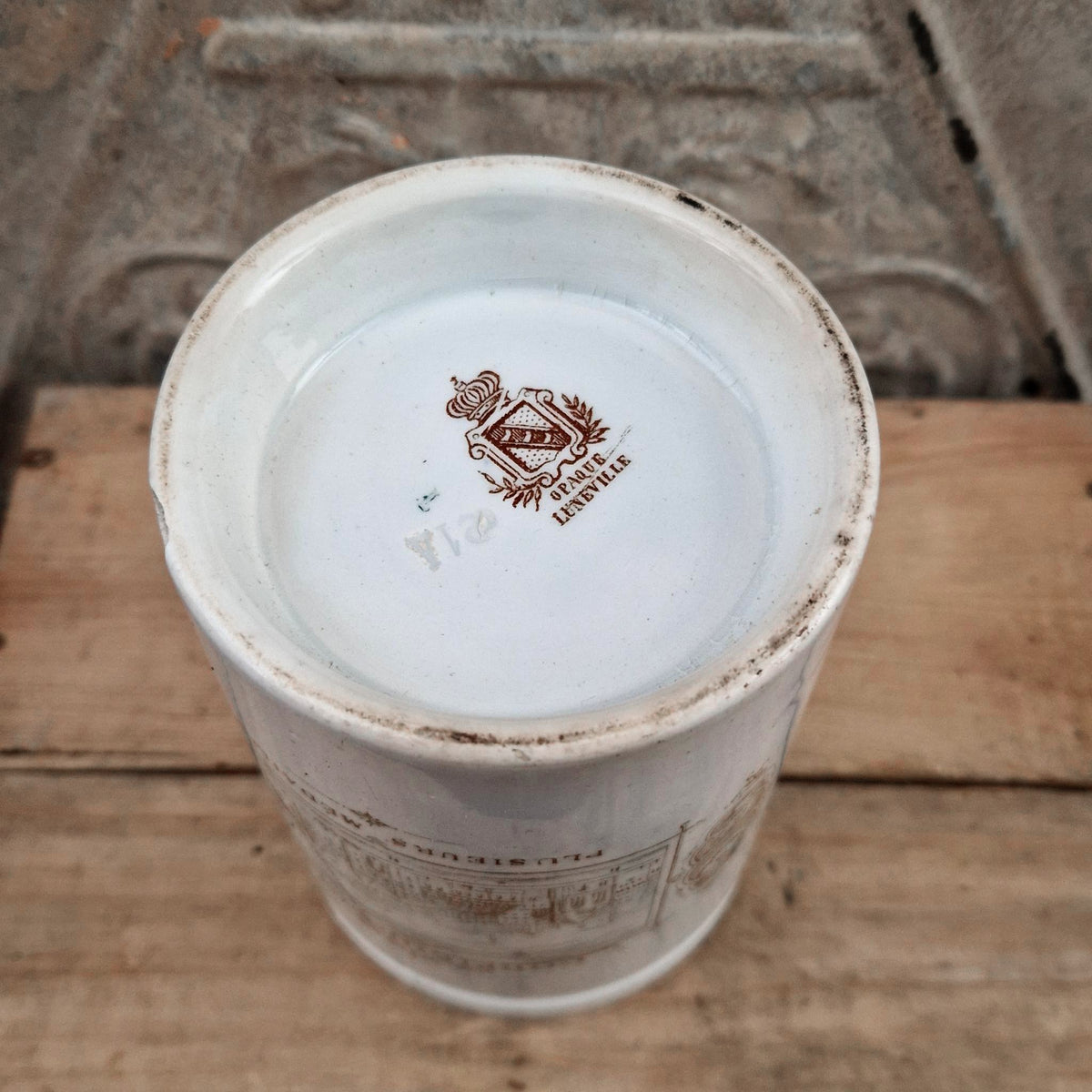 Antique "Confiturerie" jar - Lunéville earthenware