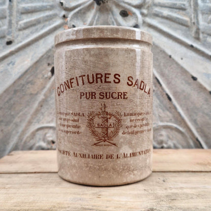 Advertising pot "Sadla Jams - Pure Delight"