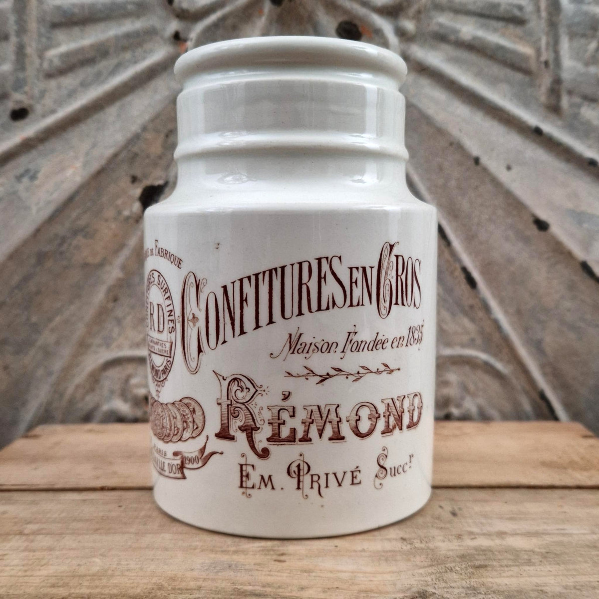 Antique "Rémond Wholesale Jams" jar - Paris