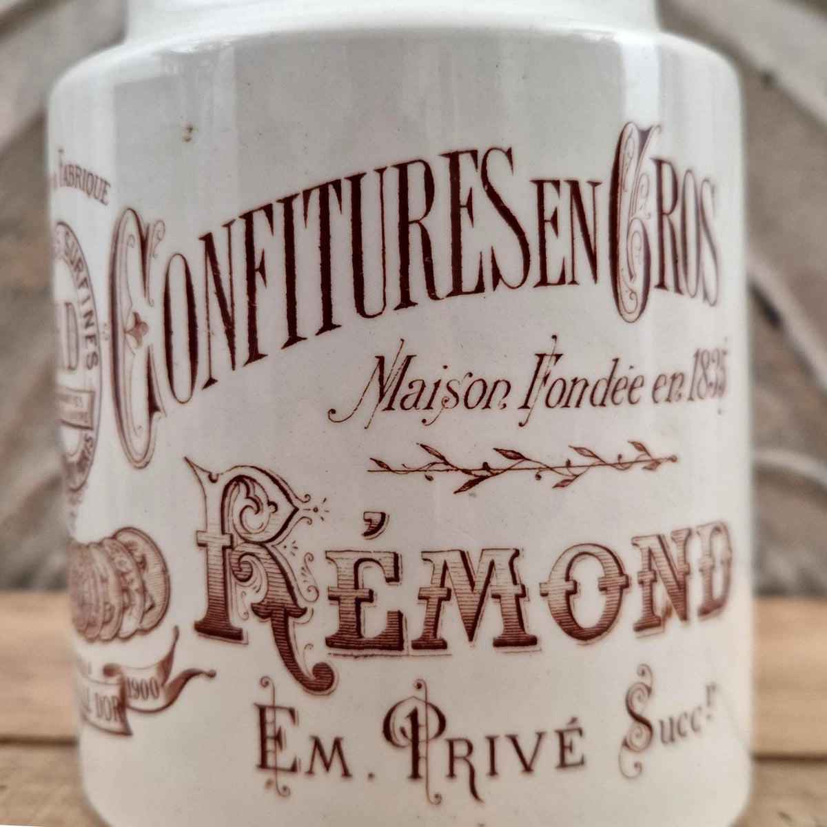 Antique "Rémond Wholesale Jams" jar - Paris