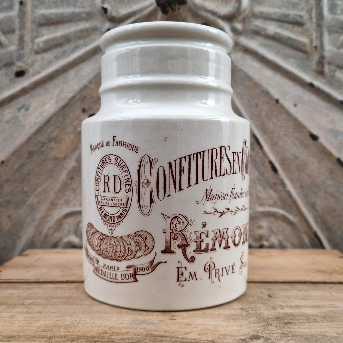Antique "Rémond Wholesale Jams" jar - Paris