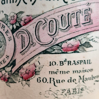 Pot « D. Couté Paris , Confiture Abricots » - Décor Floral