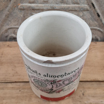 Pot « D. Couté Paris , Confiture Abricots » - Décor Floral