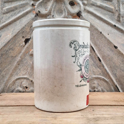 Pot « D. Couté Paris , Confiture Abricots » - Décor Floral
